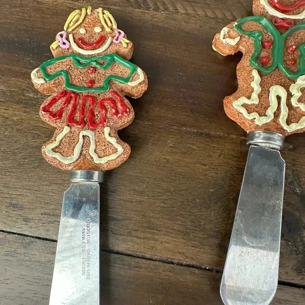 Vintage Christmas Boston Warehouse Gingerbread Man Charcuterie spreaders